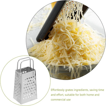 Mini Cheese Grater Set of 2 4-Sided Stainless Steel Box Grater for Cheese Vegetables Carrots Potatoes Handheld Shredder for Kitchen Compact 3.14 X 1.49 X 1.18 in
