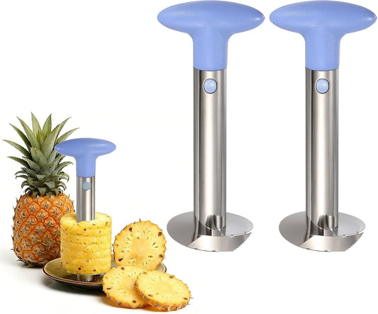 2 Pcs Pineapple Corer, 9.4x4.1 Inch Stainless Steel Upgraded Pineapple Core Remover Eye Removal Tool, Core Fruits for Home Kitchen, Light Purple