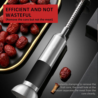 Cherry Pitter Tool, Multi Stoner Fruit Remover with Stainless Steel Rod, Dates Pitting Device for Red Dates, Hawthorn, Cherries, Jujubes