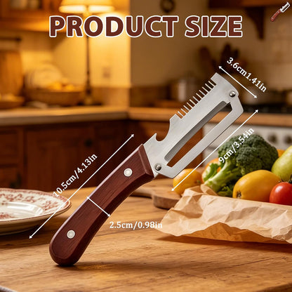 Premium Vegetable Peeler with Wooden Handle and Bottle Opener, 2026 New Multi-functional Vegetable Peeler, Kitchen Gadgets Tool for Fruit Pumpkin Peeling Potato Carrot Veggie Peeler