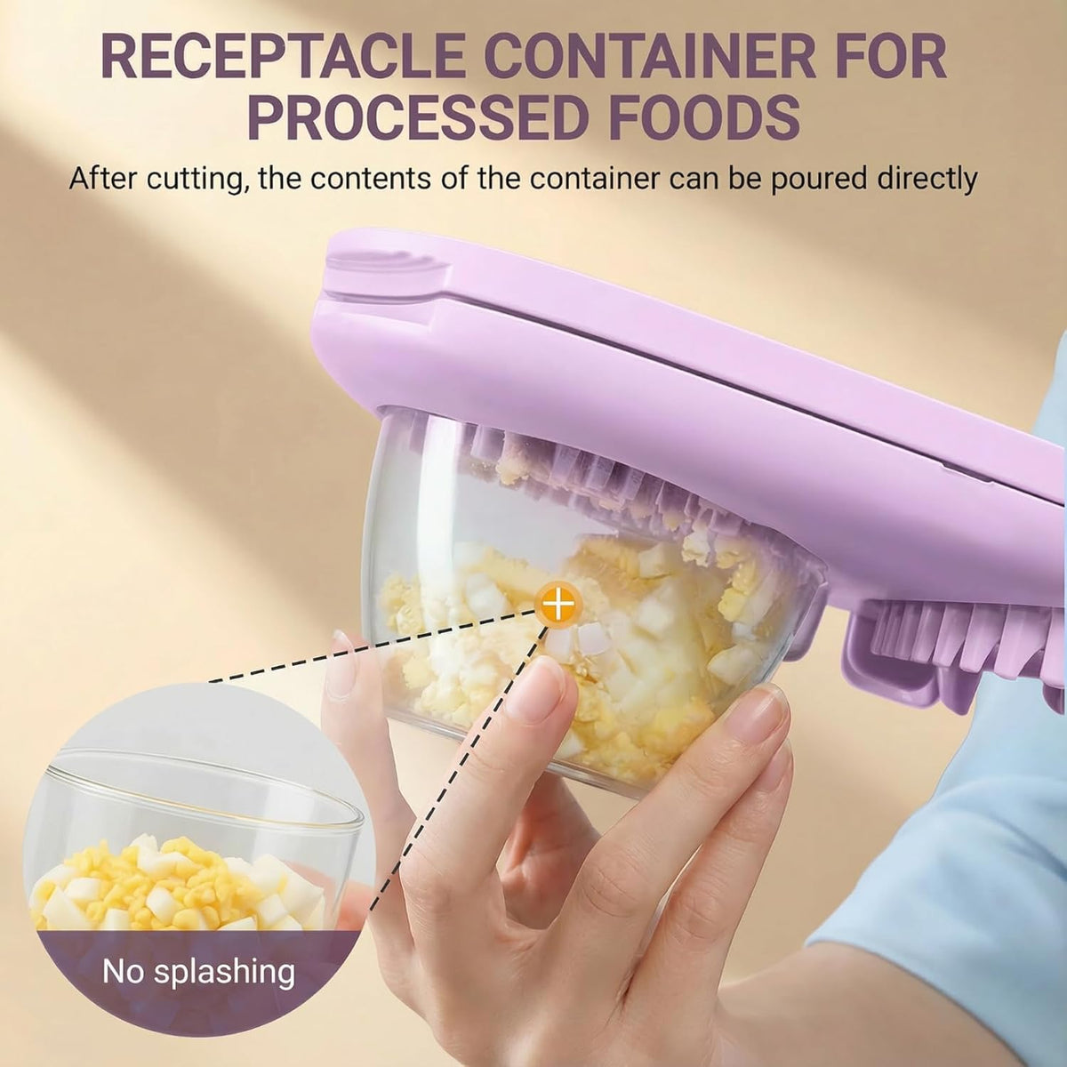 3 Slice Modes Egg Slicer for Hard Boiled Eggs, Stainless Steel Egg Cutter, 3-in-1 Kitchen Chopper Tool, Purple