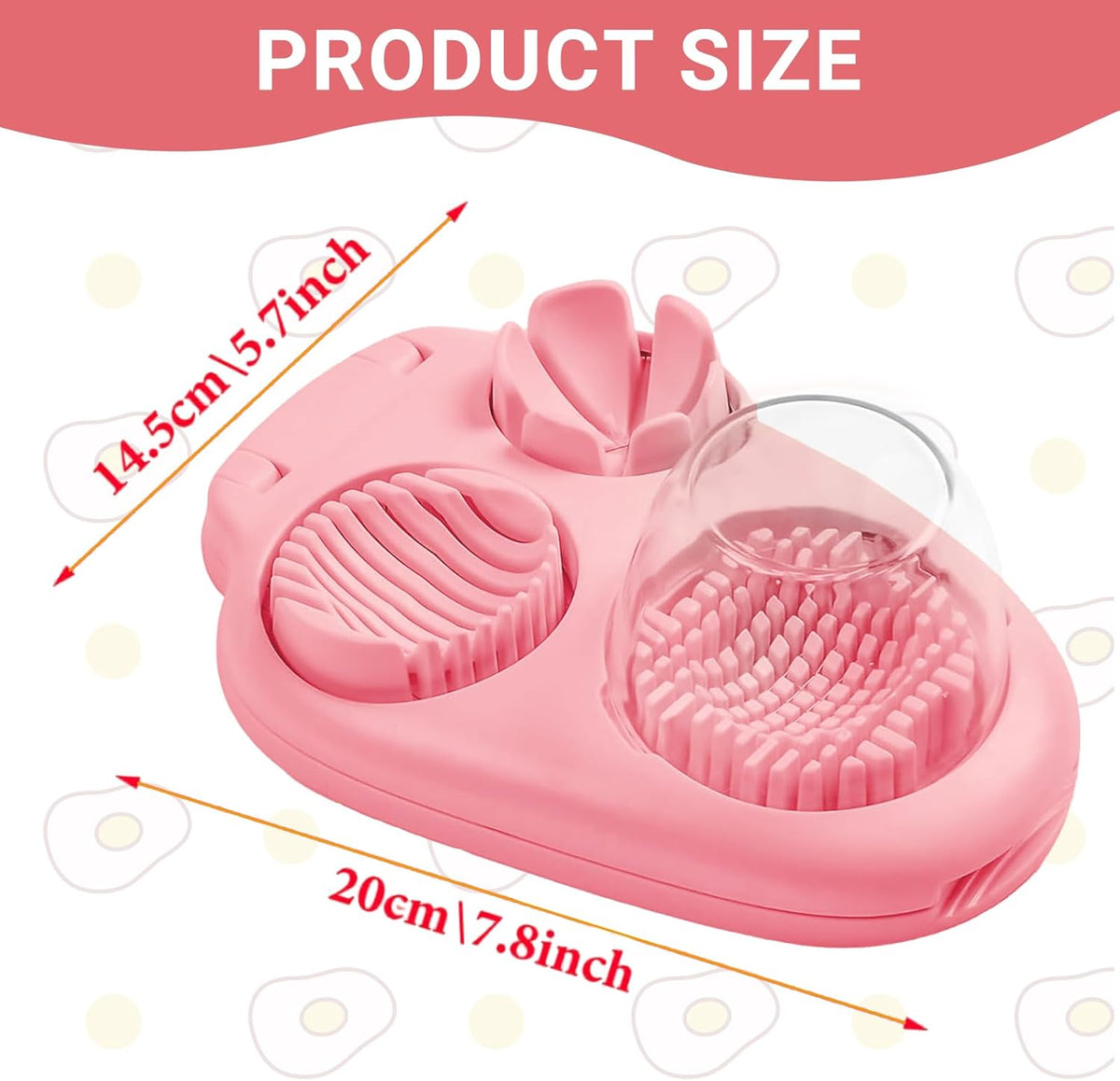 3 Slice Modes Egg Slicer for Hard Boiled Eggs, Stainless Steel Egg Cutter, 3-in-1 Kitchen Chopper Tool, Purple