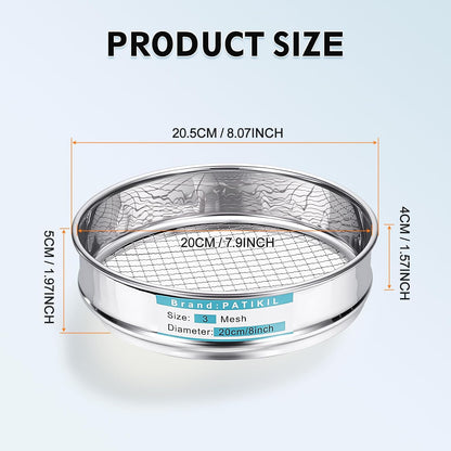 325 Mesh(0.045mm) Lab Sieve, 3.9"(10cm) Diameter Sifting Screen 304 Stainless Steel Wire Cloth Fine Mesh Sieve for Industrial Laboratory Home Soil Sifter Dry Sift Screens Hash - Colors B
