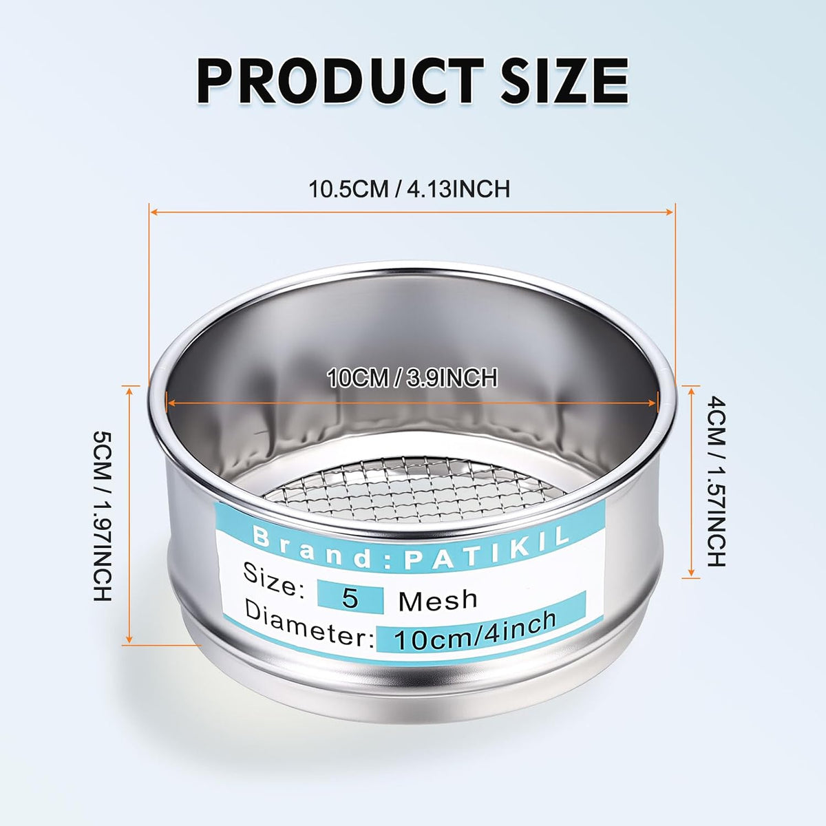325 Mesh(0.045mm) Lab Sieve, 3.9"(10cm) Diameter Sifting Screen 304 Stainless Steel Wire Cloth Fine Mesh Sieve for Industrial Laboratory Home Soil Sifter Dry Sift Screens Hash - Colors B