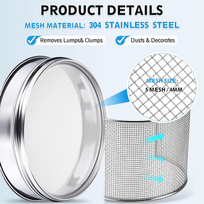 325 Mesh(0.045mm) Lab Sieve, 3.9"(10cm) Diameter Sifting Screen 304 Stainless Steel Wire Cloth Fine Mesh Sieve for Industrial Laboratory Home Soil Sifter Dry Sift Screens Hash - Colors B