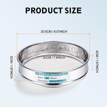 325 Mesh(0.045mm) Lab Sieve, 3.9"(10cm) Diameter Sifting Screen 304 Stainless Steel Wire Cloth Fine Mesh Sieve for Industrial Laboratory Home Soil Sifter Dry Sift Screens Hash - Colors B