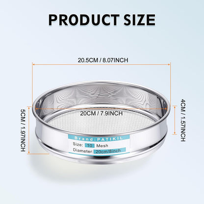 325 Mesh(0.045mm) Lab Sieve, 3.9"(10cm) Diameter Sifting Screen 304 Stainless Steel Wire Cloth Fine Mesh Sieve for Industrial Laboratory Home Soil Sifter Dry Sift Screens Hash - Colors B