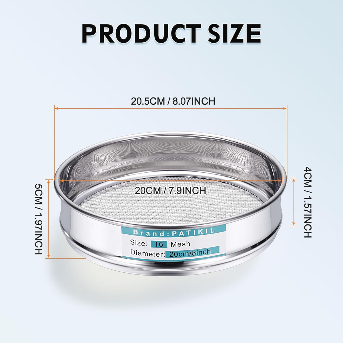 325 Mesh(0.045mm) Lab Sieve, 3.9"(10cm) Diameter Sifting Screen 304 Stainless Steel Wire Cloth Fine Mesh Sieve for Industrial Laboratory Home Soil Sifter Dry Sift Screens Hash - Colors B
