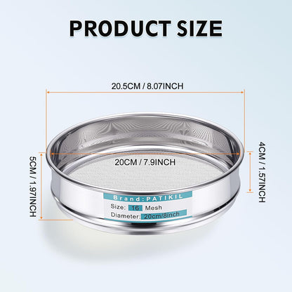 325 Mesh(0.045mm) Lab Sieve, 3.9"(10cm) Diameter Sifting Screen 304 Stainless Steel Wire Cloth Fine Mesh Sieve for Industrial Laboratory Home Soil Sifter Dry Sift Screens Hash - Colors B