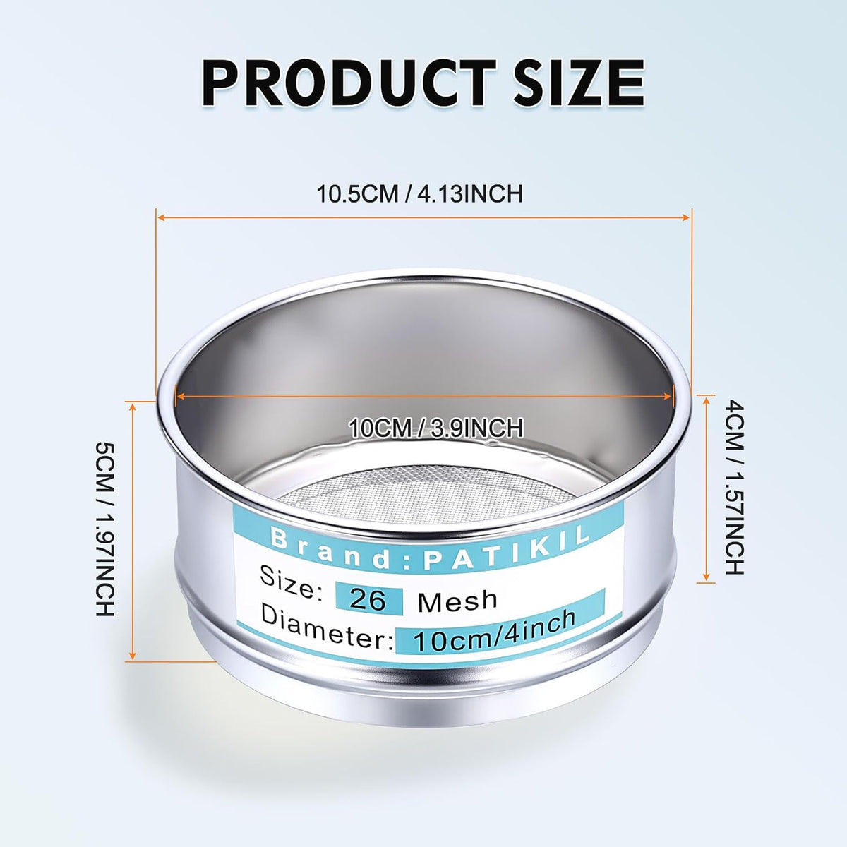 325 Mesh(0.045mm) Lab Sieve, 3.9"(10cm) Diameter Sifting Screen 304 Stainless Steel Wire Cloth Fine Mesh Sieve for Industrial Laboratory Home Soil Sifter Dry Sift Screens Hash - Colors B