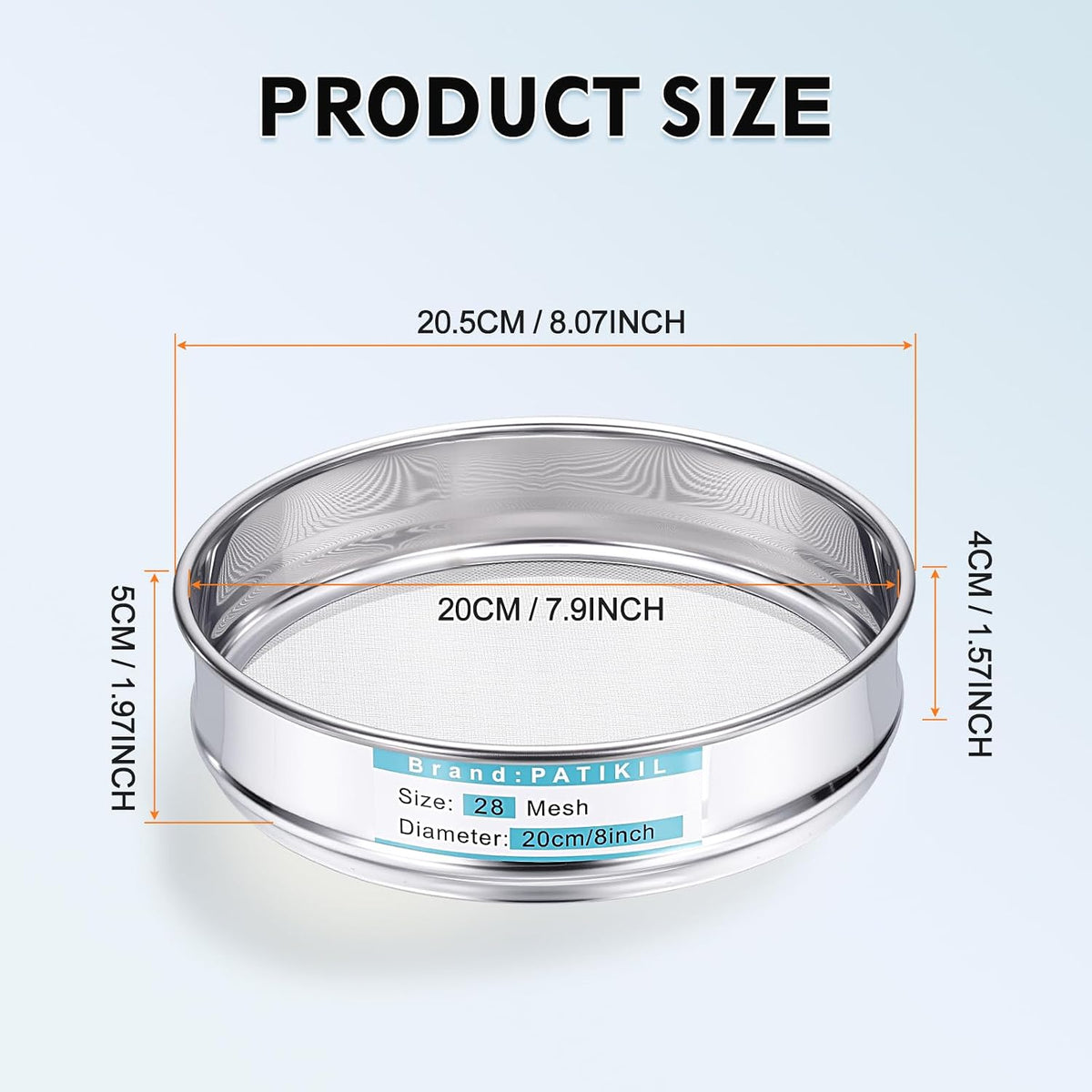 325 Mesh(0.045mm) Lab Sieve, 3.9"(10cm) Diameter Sifting Screen 304 Stainless Steel Wire Cloth Fine Mesh Sieve for Industrial Laboratory Home Soil Sifter Dry Sift Screens Hash - Colors B