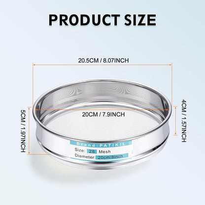 325 Mesh(0.045mm) Lab Sieve, 3.9"(10cm) Diameter Sifting Screen 304 Stainless Steel Wire Cloth Fine Mesh Sieve for Industrial Laboratory Home Soil Sifter Dry Sift Screens Hash - Colors B