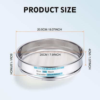 325 Mesh(0.045mm) Lab Sieve, 3.9"(10cm) Diameter Sifting Screen 304 Stainless Steel Wire Cloth Fine Mesh Sieve for Industrial Laboratory Home Soil Sifter Dry Sift Screens Hash - Colors B