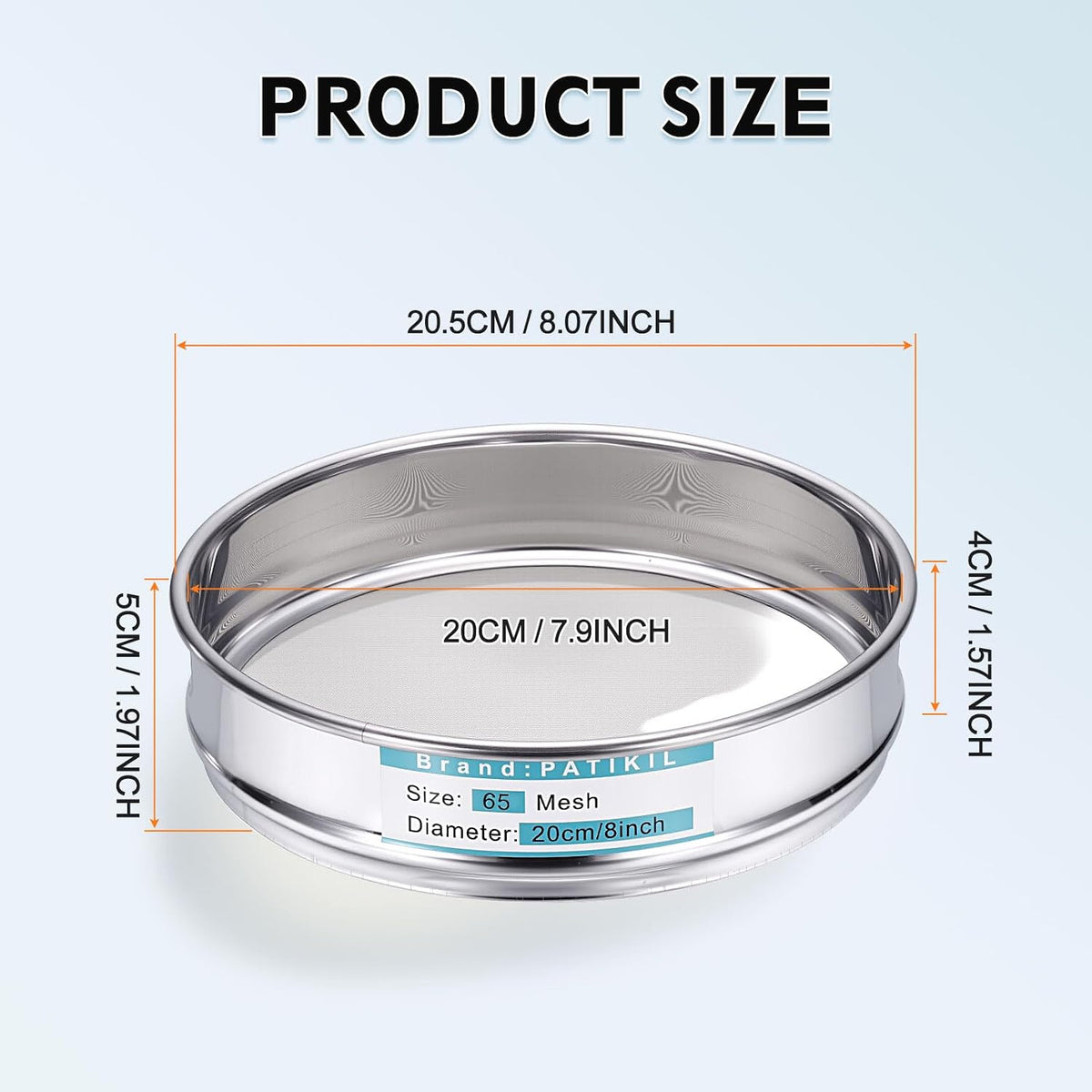 325 Mesh(0.045mm) Lab Sieve, 3.9"(10cm) Diameter Sifting Screen 304 Stainless Steel Wire Cloth Fine Mesh Sieve for Industrial Laboratory Home Soil Sifter Dry Sift Screens Hash - Colors B