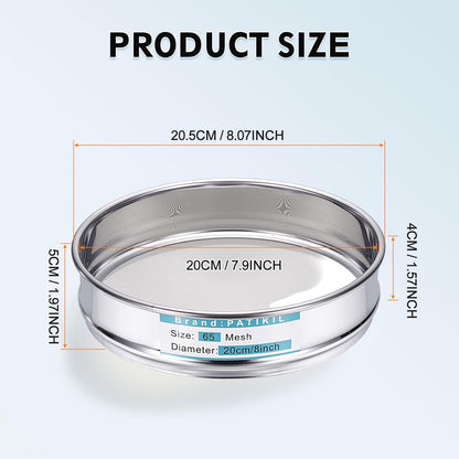 325 Mesh(0.045mm) Lab Sieve, 3.9"(10cm) Diameter Sifting Screen 304 Stainless Steel Wire Cloth Fine Mesh Sieve for Industrial Laboratory Home Soil Sifter Dry Sift Screens Hash - Colors B
