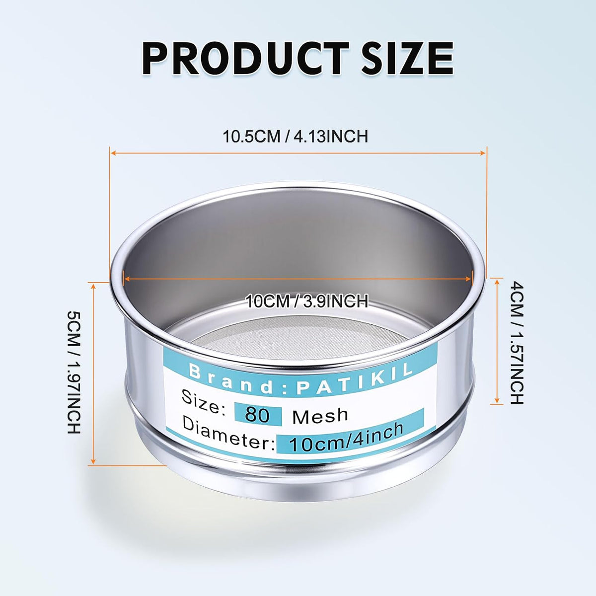 325 Mesh(0.045mm) Lab Sieve, 3.9"(10cm) Diameter Sifting Screen 304 Stainless Steel Wire Cloth Fine Mesh Sieve for Industrial Laboratory Home Soil Sifter Dry Sift Screens Hash - Colors B