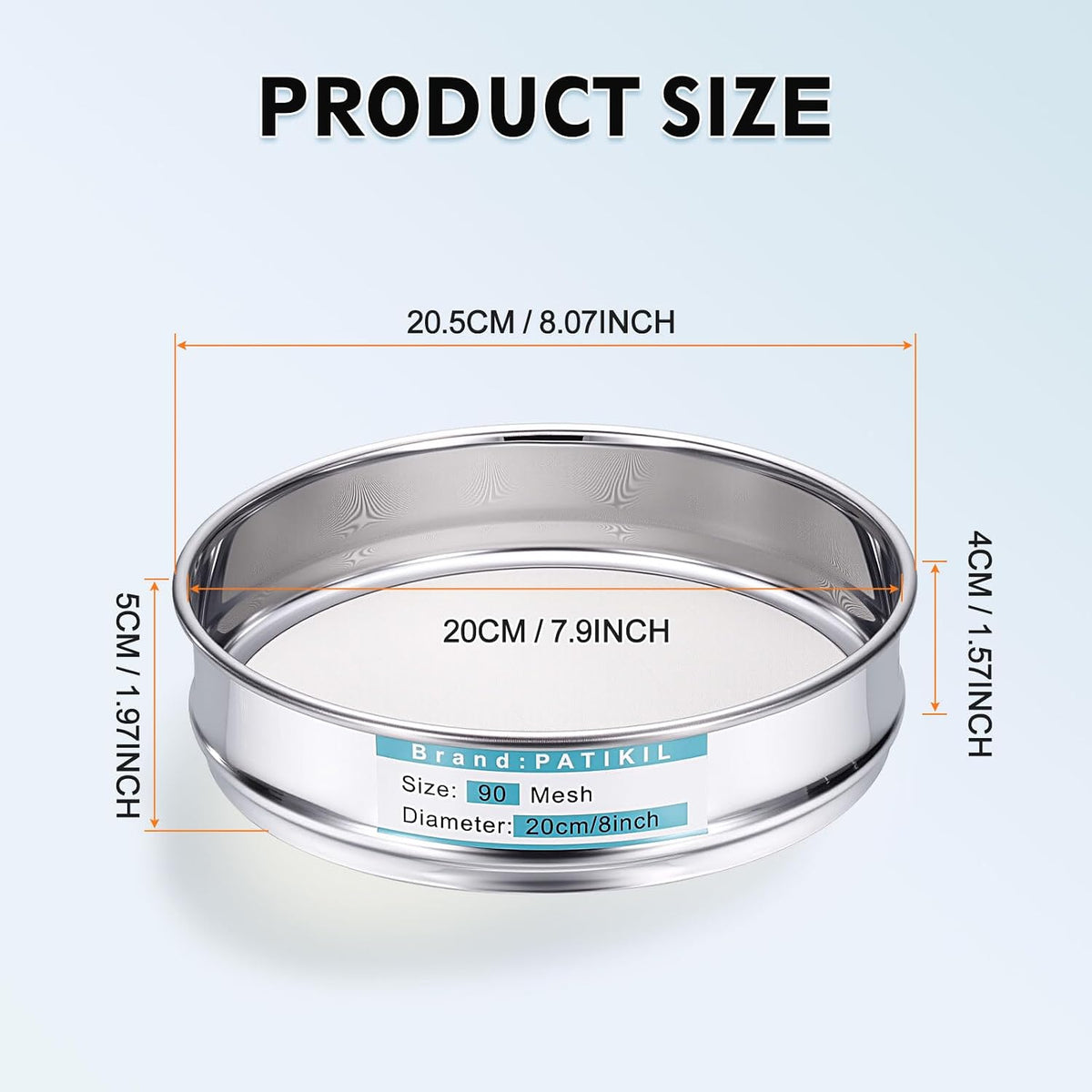325 Mesh(0.045mm) Lab Sieve, 3.9"(10cm) Diameter Sifting Screen 304 Stainless Steel Wire Cloth Fine Mesh Sieve for Industrial Laboratory Home Soil Sifter Dry Sift Screens Hash - Colors B