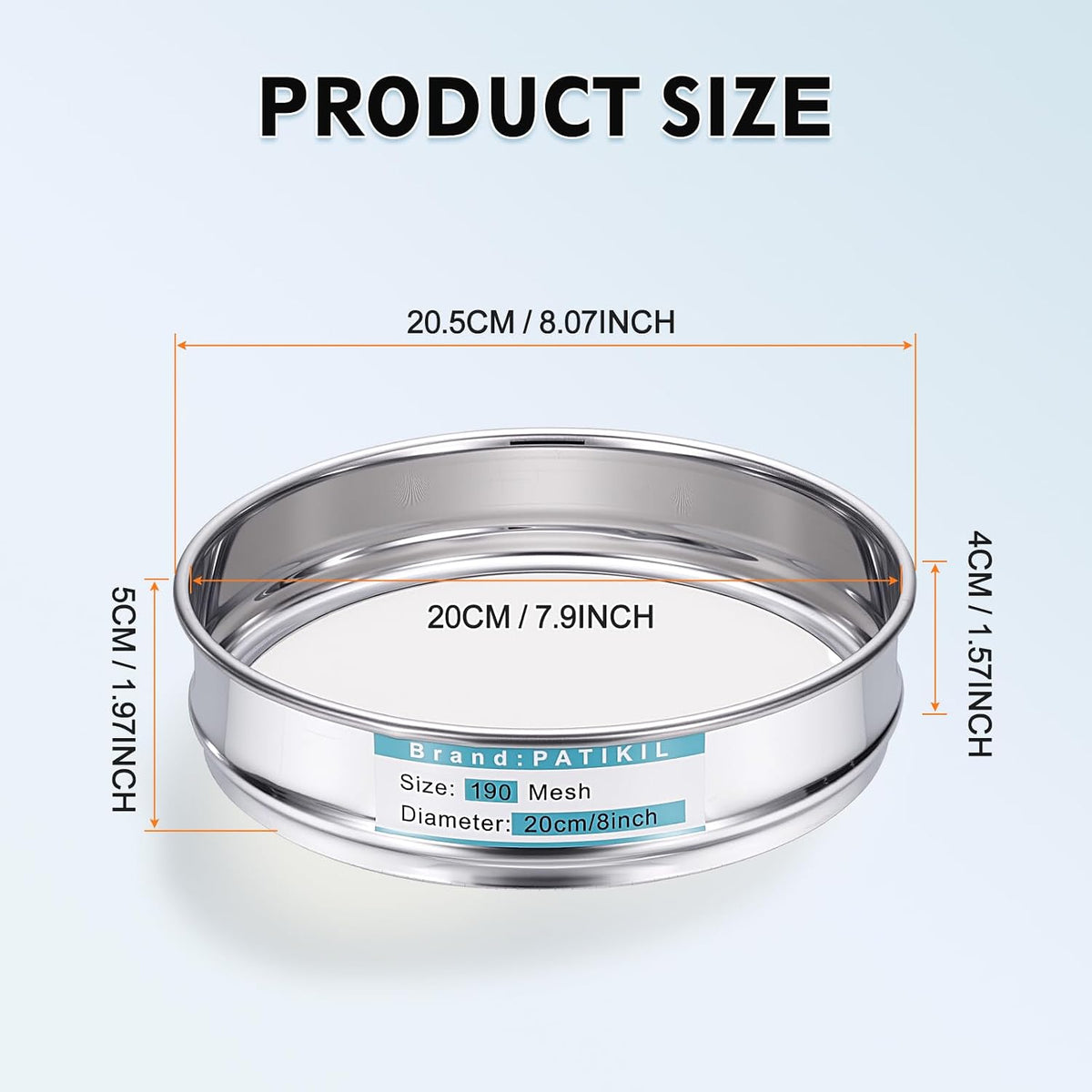 325 Mesh(0.045mm) Lab Sieve, 3.9"(10cm) Diameter Sifting Screen 304 Stainless Steel Wire Cloth Fine Mesh Sieve for Industrial Laboratory Home Soil Sifter Dry Sift Screens Hash - Colors B