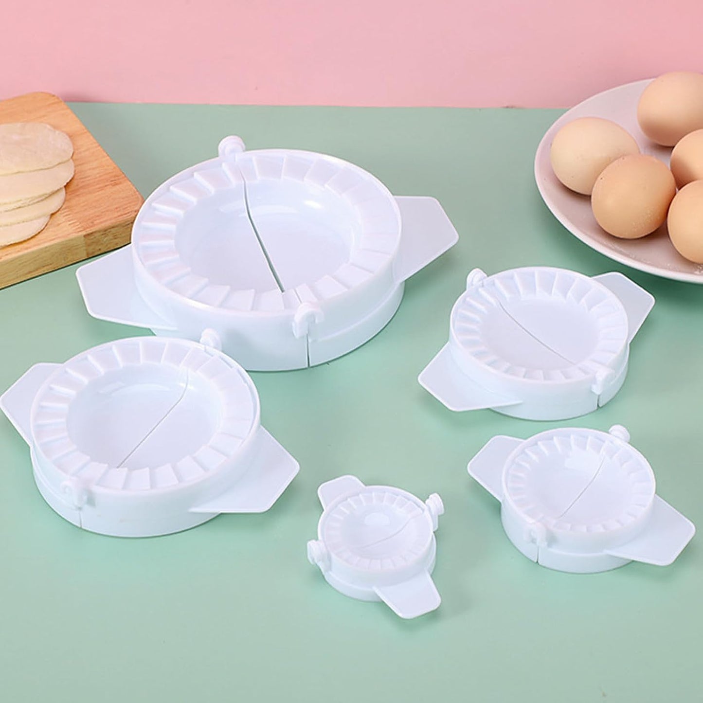 5PCS Dumpling Maker Press, Dumpling Machine Set, Dumpling Mold Machine for Making Perfect Dumplings