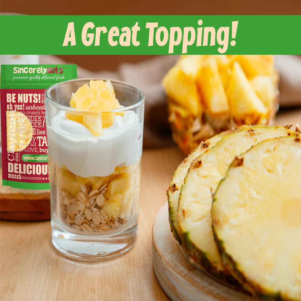 Diced Pineapple (1 LB)-The Perfect Healthy Snack - Vegan, Gluten-Free and Kosher Superfood - Dried Fruit for Yogurts, Trail Mix, and More-Tasty Cooking Staple for Your Favorite Dishes