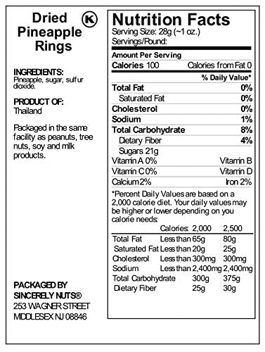 Diced Pineapple (1 LB)-The Perfect Healthy Snack - Vegan, Gluten-Free and Kosher Superfood - Dried Fruit for Yogurts, Trail Mix, and More-Tasty Cooking Staple for Your Favorite Dishes