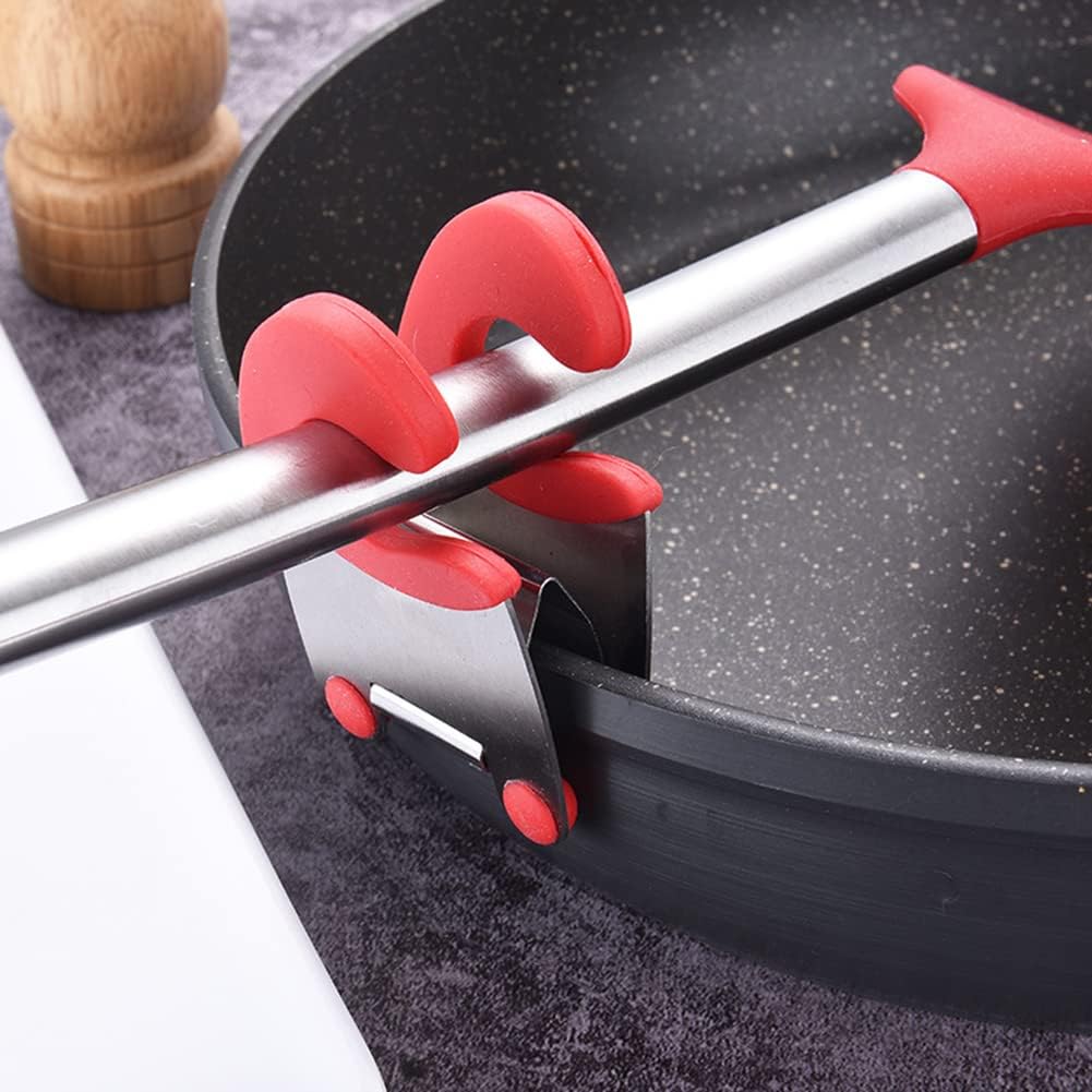 1 Pack Stainless Steel Pot Side Clamp, Hot Spoon Holder, Kitchenware Support Rack, Convenient Kitchen Cooking Organization Tool