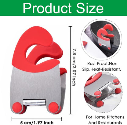 1 Pack Stainless Steel Pot Side Clamp, Hot Spoon Holder, Kitchenware Support Rack, Convenient Kitchen Cooking Organization Tool