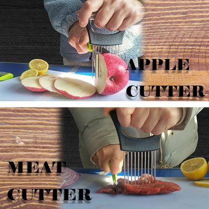 2-PCS Onion Holder for Slicing, Veggie Chopper/Meat Tenderizer, Black