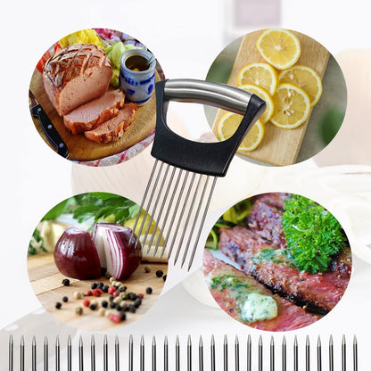 2-PCS Onion Holder for Slicing, Veggie Chopper/Meat Tenderizer, Black