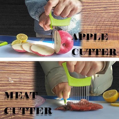 2-PCS Onion Holder for Slicing, Veggie Chopper/Meat Tenderizer, Black