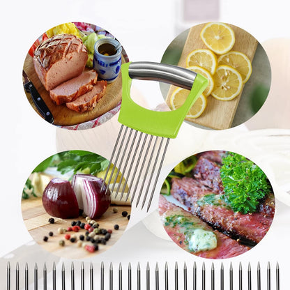 2-PCS Onion Holder for Slicing, Veggie Chopper/Meat Tenderizer, Black