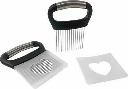 2-PCS Onion Holder for Slicing, Veggie Chopper/Meat Tenderizer, Black