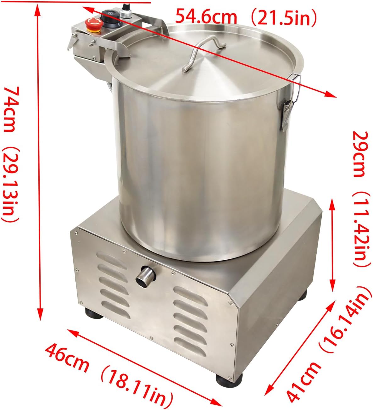 Electric Salad Dryer Commercial Salad Spinner(6KG) Vegetable Fruit Dryer Stainless Steel for Resturant 110V 750W