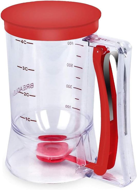 900ML Batter Dispenser, Pancake & Cupcake Batter Squeeze Bottle with Measuring Labels, Leak-Proof, BPA-Free, Easy-Pour Handle for Cooking and Baking