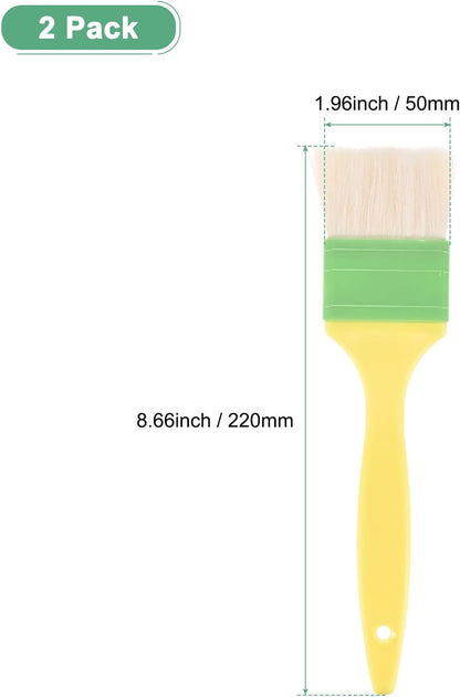 2-Pack Pastry Brush, Wool Basting Baking BBQ Oil Brush for Cooking/Barbecue/Kitchen [3"]
