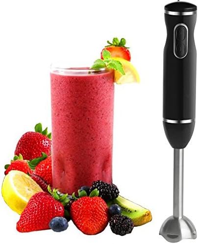 Hand Blender With Egg Whisk & Chopper, Powerful 300 Watt - Stick Blender, Hand Mixer Set Stainless Steel Shaft & Blades, White Handheld Blender With Ergonomic Handle