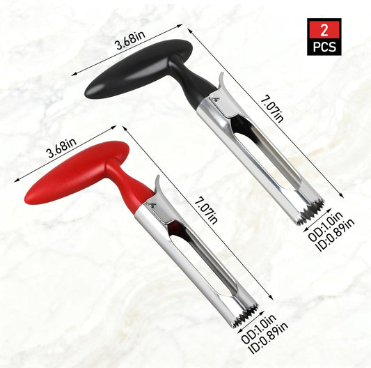 304 Stainless Steel Apple Corer Remover Tool with Serrated Blades | Sharp Serrated Blades Labor-Saving Fruit Corer, Rust Resistant 304 Stainless Steel, Ergonomic Non-Slip Grip
