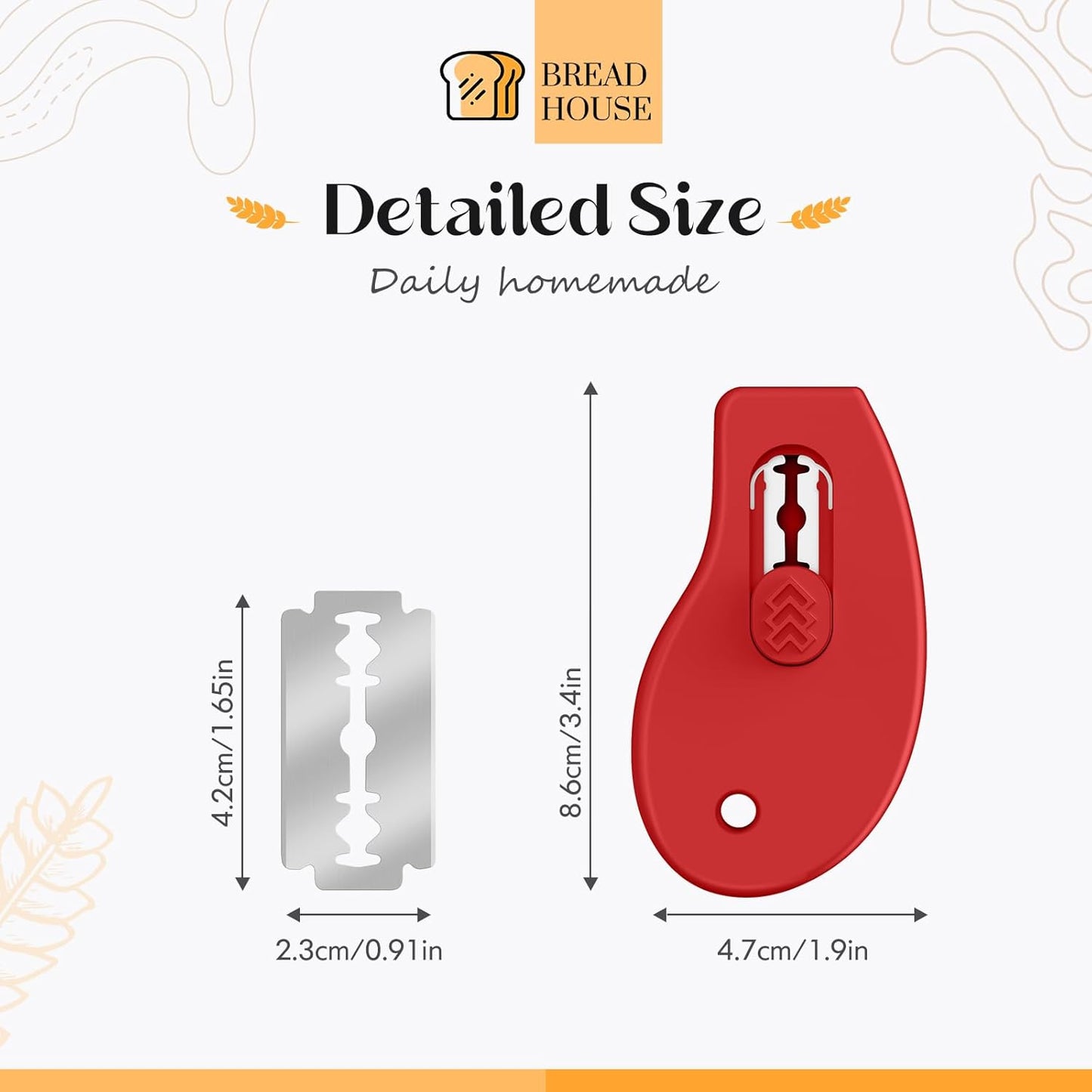 Bread Lame Sourdough Scoring Tool, Extractable & Magnetic Bread Scoring Tool, Bread Scoring Knife for Sourdough Bread Baking, Bread Scorer Tool with 5 Replaceable Razor Blades