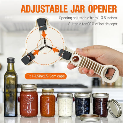 Multifunctional Retractable Bottle Opener, Jar Opener Bottle Opener