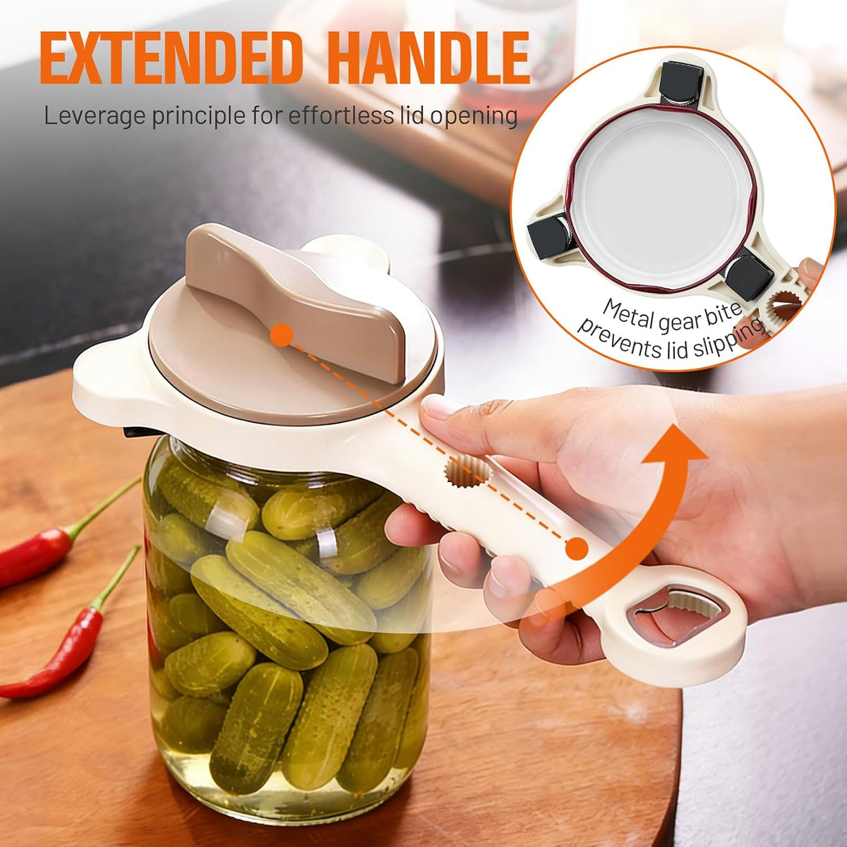 Multifunctional Retractable Bottle Opener, Jar Opener Bottle Opener