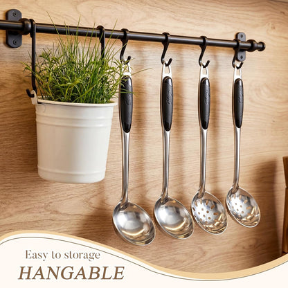 24 Pcs Portion Control Serving Spoons Solid and Slotted Stainless Steel Ladle Spoon 3oz Portion Scoops Cups for Kitchen Cooking Food Serving Utensils Set for Parties Buffets Home Hotels