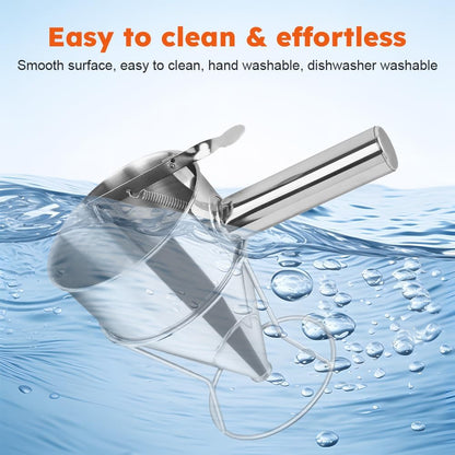 Stainless Steel Pancake Batter Dispenser with Squeeze Handle and Multi-Nozzle, Funnel Cake Dispenser with Stand, Baking Tool for Pancakes, Cupcakes, Funnel Cakes, Muffins(Size:S,600ml / 21 oz)