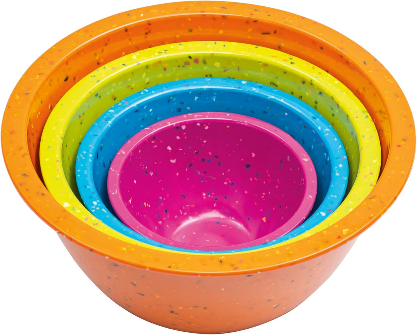Confetti Melamine 4 Piece Nesting Mixing Bowls Set, Colorful Vibrant