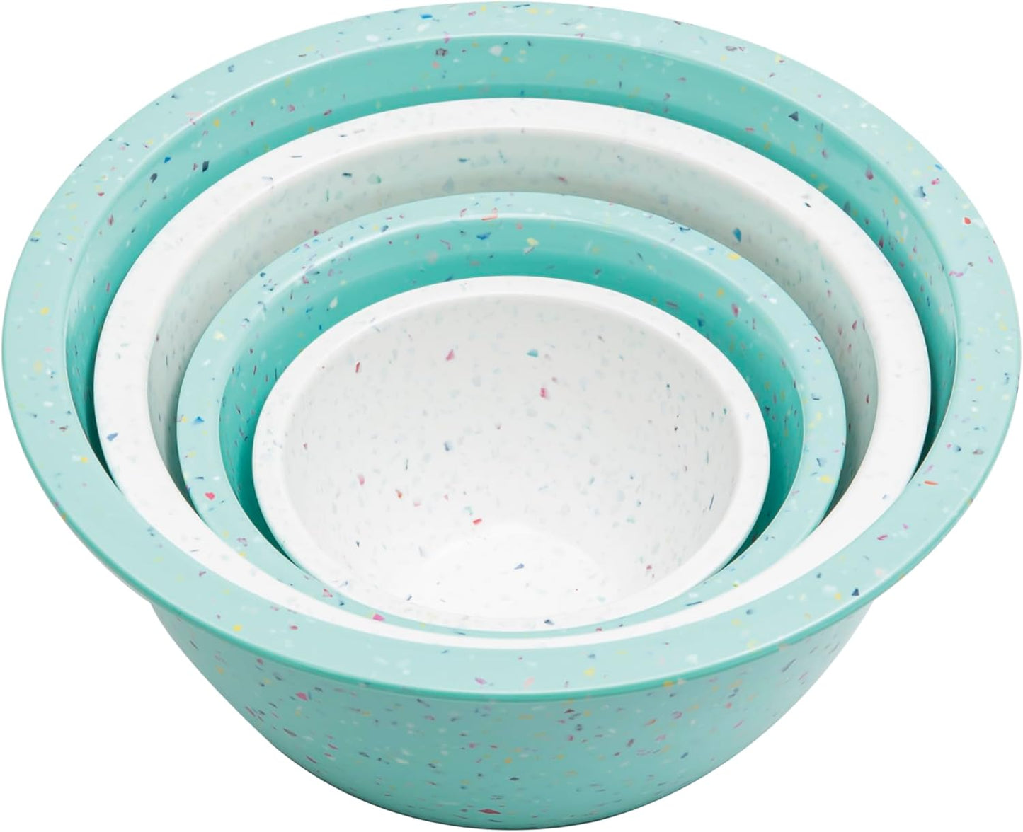 Confetti Melamine 4 Piece Nesting Mixing Bowls Set, Colorful Vibrant