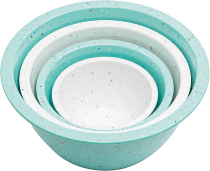 Confetti Melamine 4 Piece Nesting Mixing Bowls Set, Colorful Vibrant
