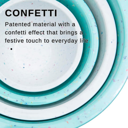 Confetti Melamine 4 Piece Nesting Mixing Bowls Set, Colorful Vibrant