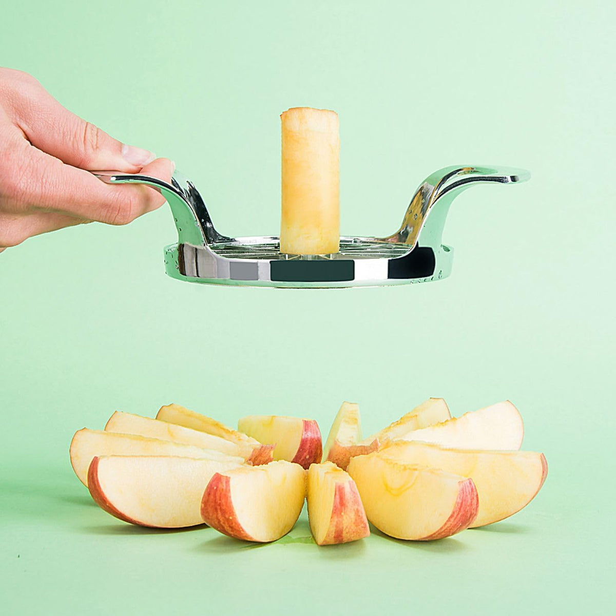 Heavy Duty Apple Cutter Corer, Large 12-Blade Stainless Steel Fruit Slicer