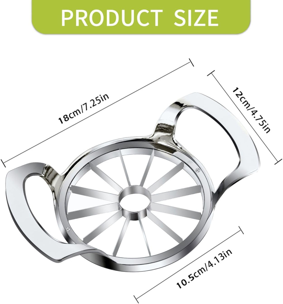 Heavy Duty Apple Cutter Corer, Large 12-Blade Stainless Steel Fruit Slicer