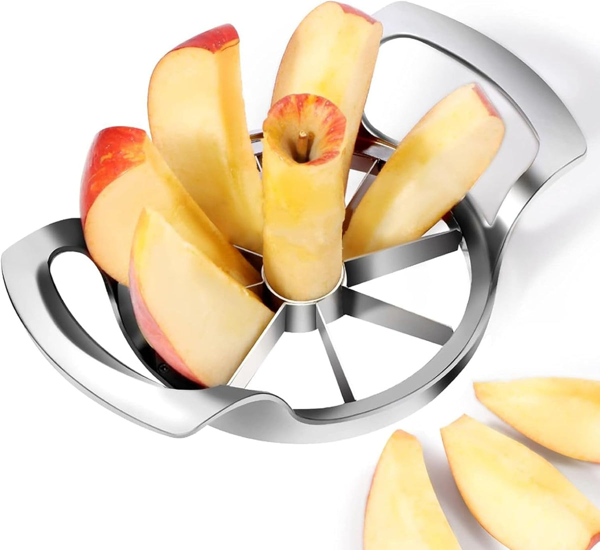 Heavy Duty Apple Cutter Corer, Large 12-Blade Stainless Steel Fruit Slicer