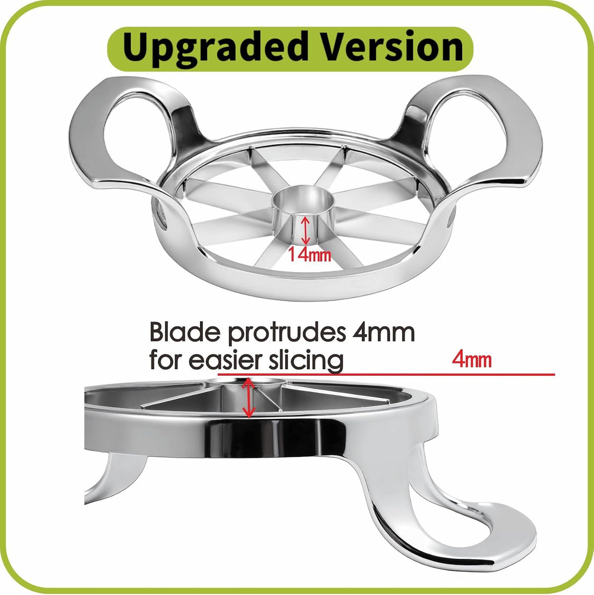 Heavy Duty Apple Cutter Corer, Large 12-Blade Stainless Steel Fruit Slicer